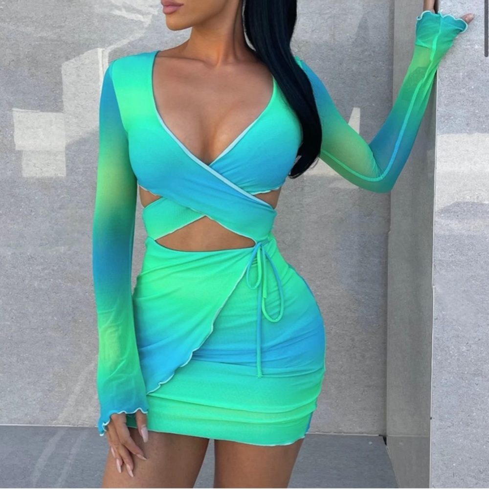 SOLD OUT white fox gradient dress